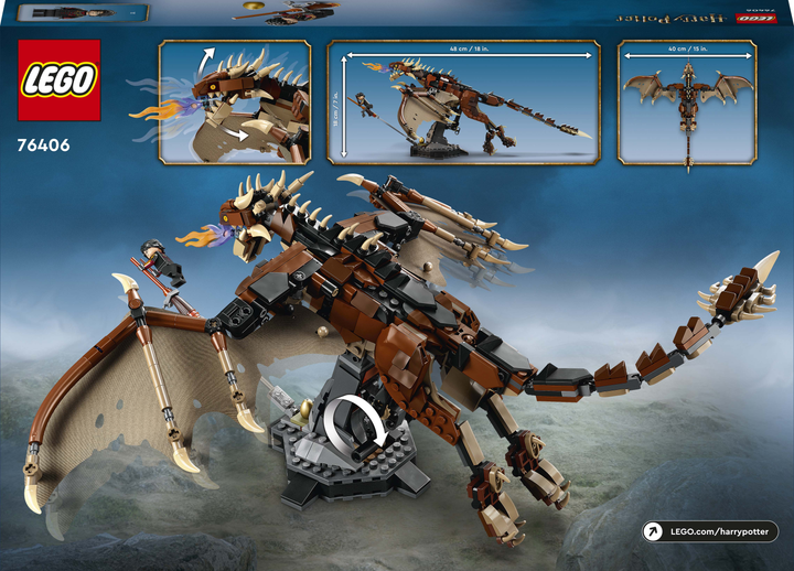 Zestaw klocków LEGO Harry Potter Smok rogogon węgierski 671 element (76406)  - obraz 10