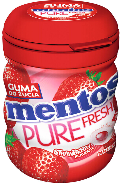 Жувальна гумка Mentos Pure Fresh Strawberry зі смаком полуниці 60 г (80858850) - зображення 1