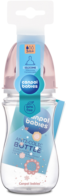Пляшка антиколькова Canpol Babies EasyStart Newborn baby з широким отвором 240 мл (35/217_pin) (5901691813168) - зображення 2