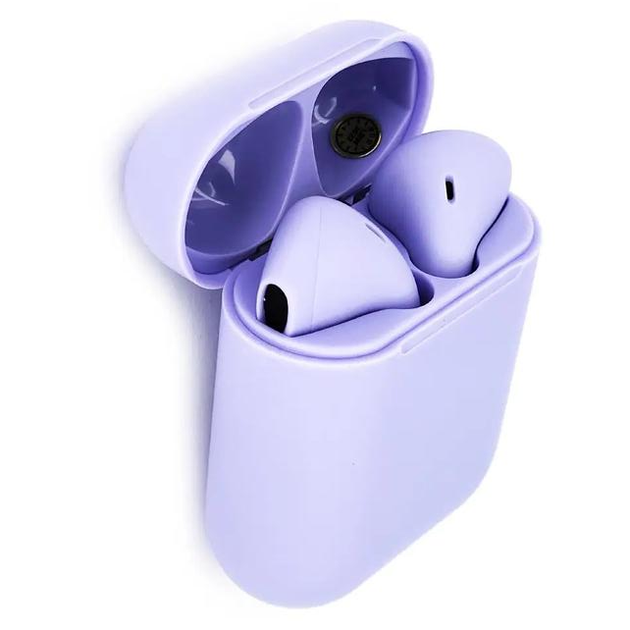 Беспроводные наушники с микрофоном в кейсе inPods 12 Macaron Фиолетовый Soft Touch - Фото 4 Беспроводные наушники с микрофоном в кейсе inPods 12 Macaron Фиолетовый Soft Touch - изображение 4