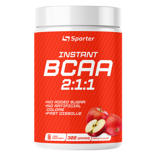 Амінокислоти Sporter Instant BCAA 300 грамів яблуко - Фото 1 Амінокислоти Sporter Instant BCAA 300 грамів яблуко - зображення 1