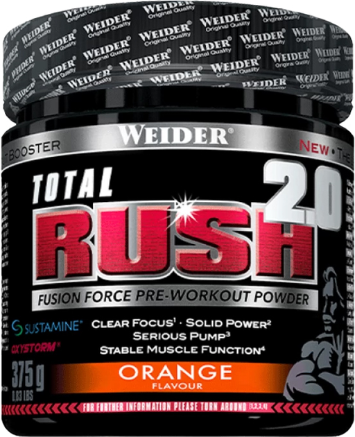 Kompleks przedtreningowy Weider Total Rush 2.0 375 g Pomarańcza (4044782317921) - obraz 1