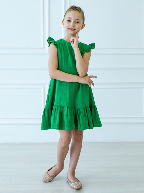 Акція на Дитяча літня сукня для дівчинки Ласточка 23_2051 128 см Зелена від Rozetka