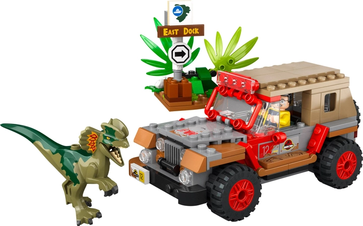 Zestaw klocków LEGO Jurassic World Zasadzka na dilofozaura 211 elementów (76958) - obraz 2