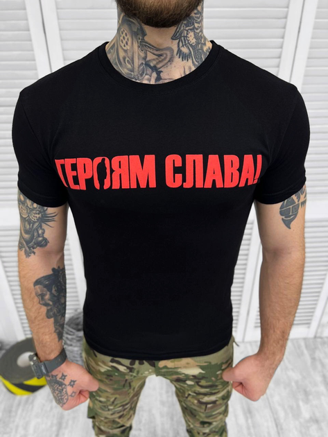 Футболка героям слава Чорний 3XL - зображення 2