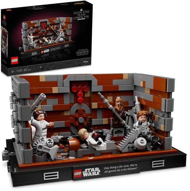Zestaw klocków LEGO Star Wars Diorama: Zgniatarka odpadów na Gwieździe Śmierci 802 elementy (75339) - obraz 9
