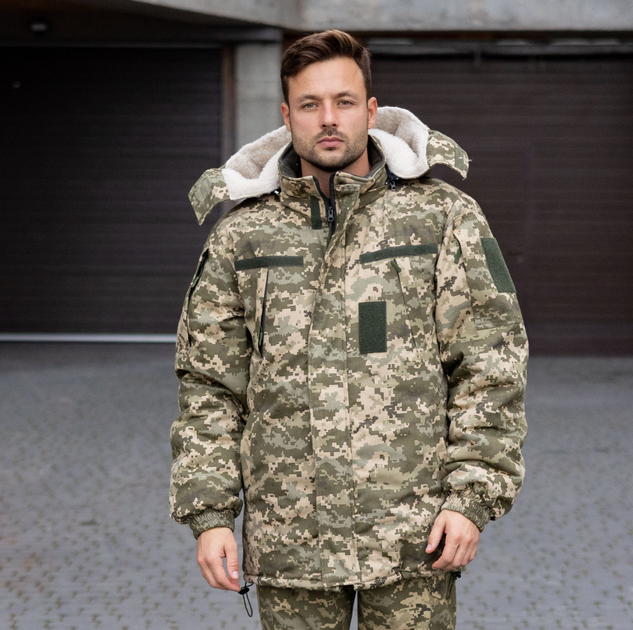 Куртка-бушлат военная мужская тактическая на меху Пиксель 9163 56 размер - изображение 1
