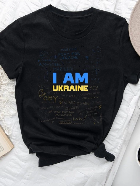 Акція на Футболка Love&Live I am Ukrainian UA LLP03815 S Чорна від Rozetka