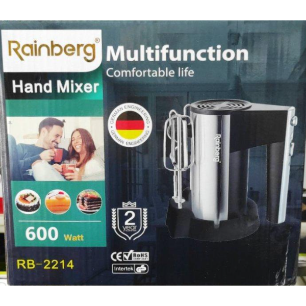 Миксер ручной Rainberg RB-2214 600W 5 скоростей с подставкой - изображение 4