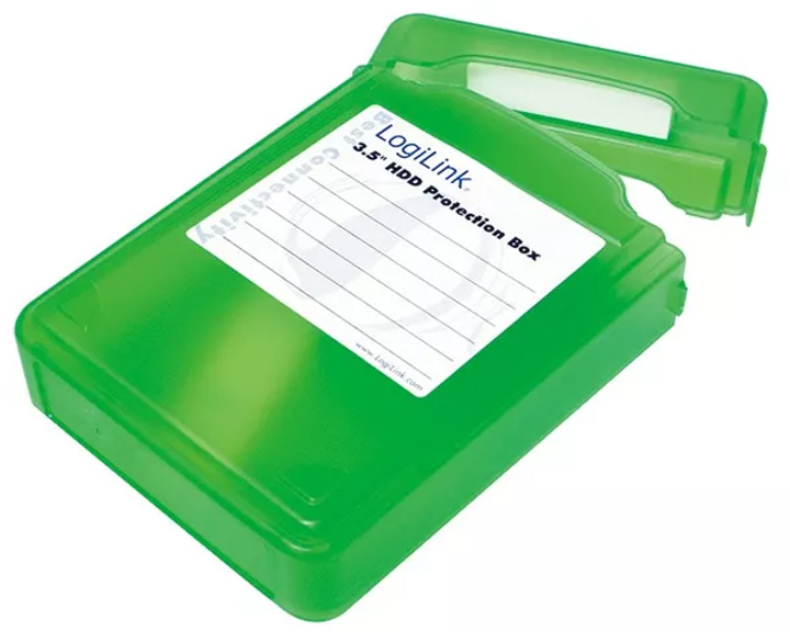 Pudełko ochronne LogiLink na HDD 3.5, zielone (UA0133G) - obraz 1