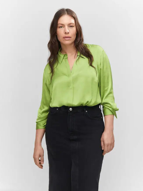 Рубашка женская Mango Ideale 57003777-44 S Зеленая (8445922507848) – в ...