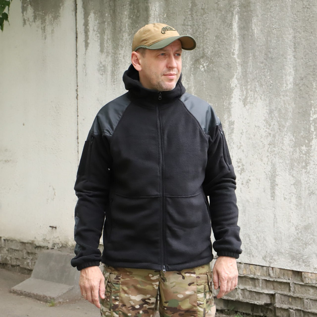Флісова тактична куртка з капюшоном Шерман чорний розмір 68 (926) - зображення 1
