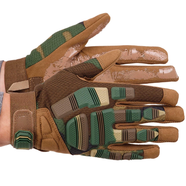 Перчатки тактичні із закритими пальцями SP-Sport BC-8799 розмір: L Колір: Камуфляж Woodland - зображення 1