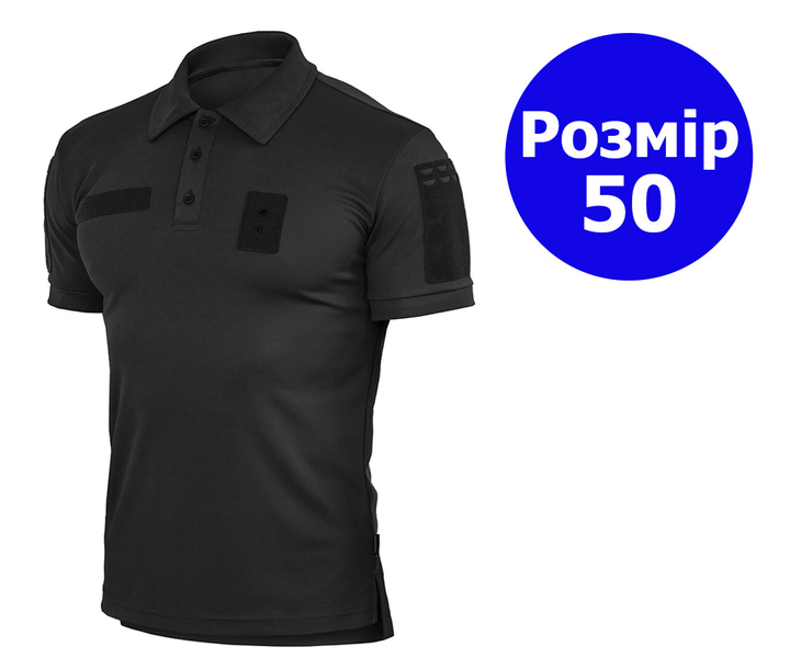 Тактична футболка поло Polo 50 розмір L,футболка зсу поло чорний для поліцейських,чоловіча футболка поло - зображення 1