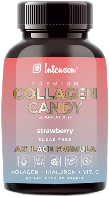 Харчова добавка Intenson Collagen Candy 60 таблеток Полуниця (5905454130479) - зображення 1