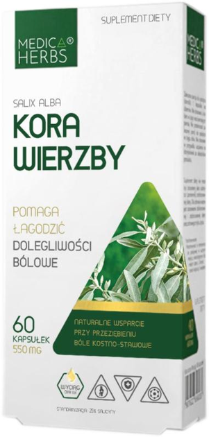 Medica Herbs Kora Wierzby 60 kapsułek (5903968202224) - obraz 1
