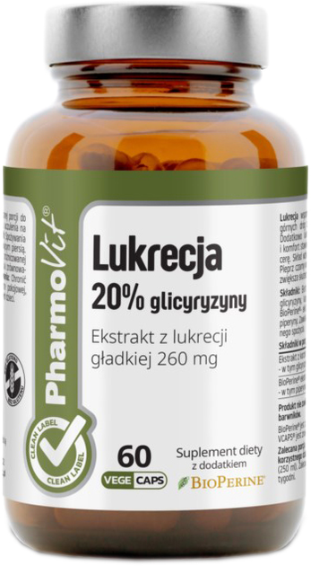 Pharmovit Lukrecja 20% glicyryzyny 60 kapsułek (5902811238908) - obraz 1