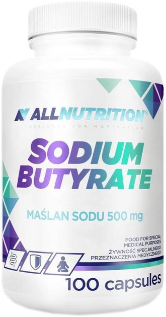 Allnutrition Sodium Butyrate Maślan Sodu 500mg 100 kapsułek (5902837745794) - obraz 1
