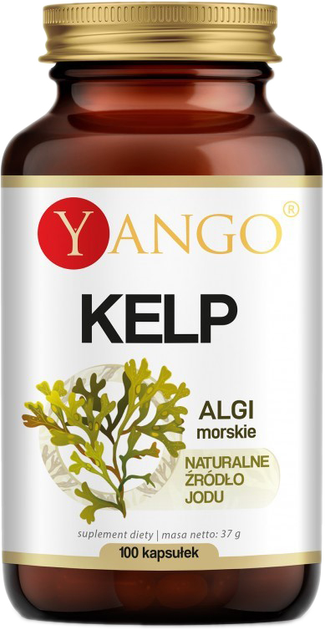 Харчова добавка Yango Kelp Natural Sources of Iodine 100 капсул (5904194061289) - зображення 1