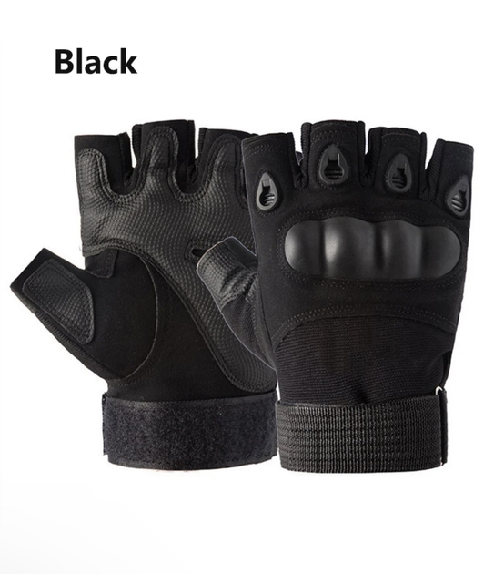 Тактичні рукавички Combat Tac безпалі військові чорні XL - зображення 2