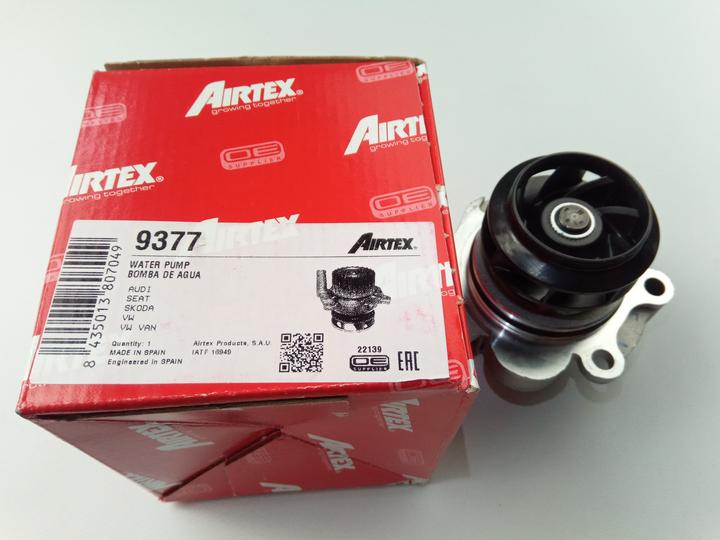 Помпа AIRTEX, VAG Caddy III/T5 03-/Golf IV/Passat B5/A4/A6 1.8T/2.0i 03- (9377) (06A121011FV) - зображення 2