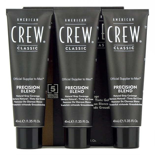 System maskowania siwych włosów American Crew Precision Blend Medium Ash poziom 5-6 3 x 40 ml (0738678248331) - obraz 1