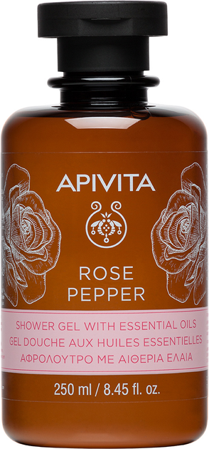 Żel pod prysznic Apivita Rose Pepper z olejkami eterycznymi 250 ml (5201279074548) - obraz 1