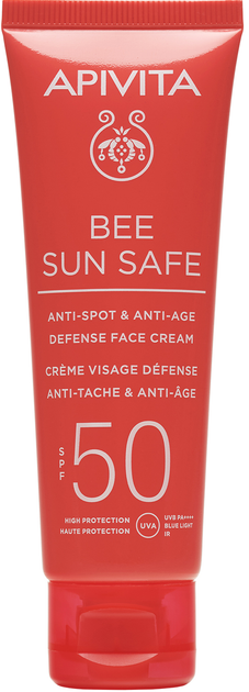 Сонцезахисний крем для обличчя Apivita Bee Sun Safe SPF50 Проти пігментних плям для захисту від старіння 50 мл (5201279080181) - зображення 1