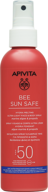 Сонцезахисний спрей для обличчя і тіла Apivita Bee Sun Safe SPF50 200 мл (5201279080228) - зображення 1