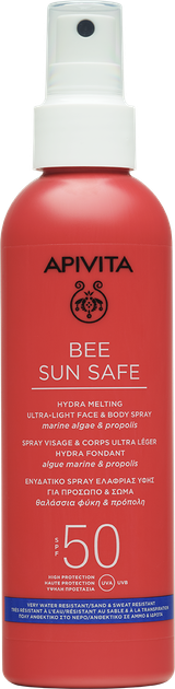 Сонцезахисний спрей для обличчя і тіла Apivita Bee Sun Safe SPF50 200 мл (5201279080228) - зображення 1