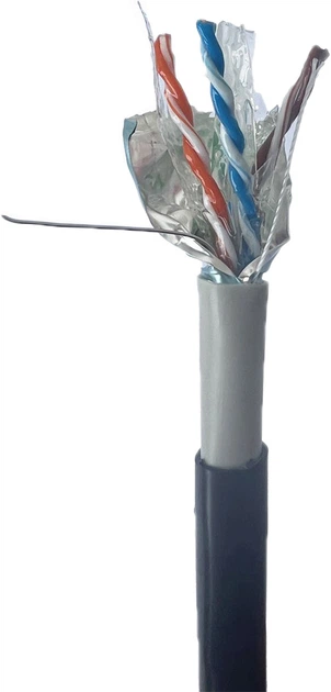 Kabel Cablexpert FPC-6004GE-SO-OUT CAT6, jednoprzewodowy, miedź, żelowe wypełnienie, AWG23, ekranowane - obraz 2