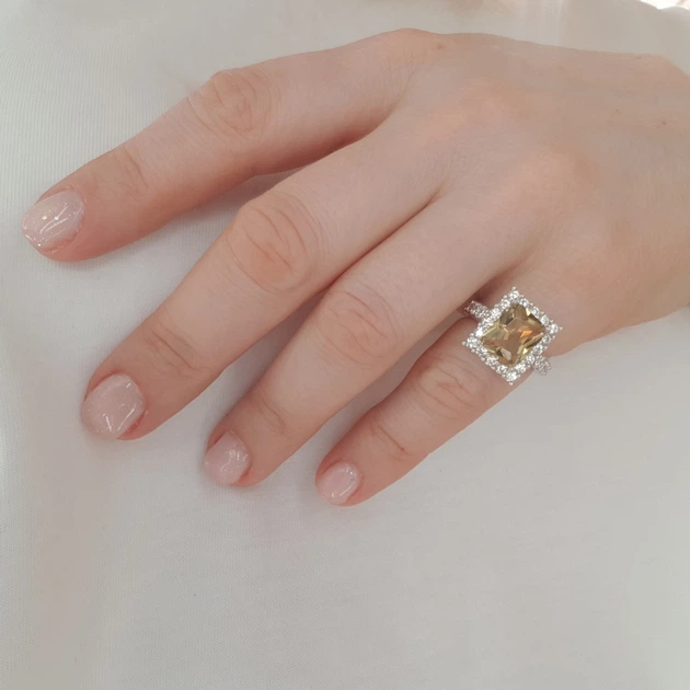 Срібна каблучка з цитрином nano 4.18ct, вага виробу 4,85 гр (2117353) - зображення 4