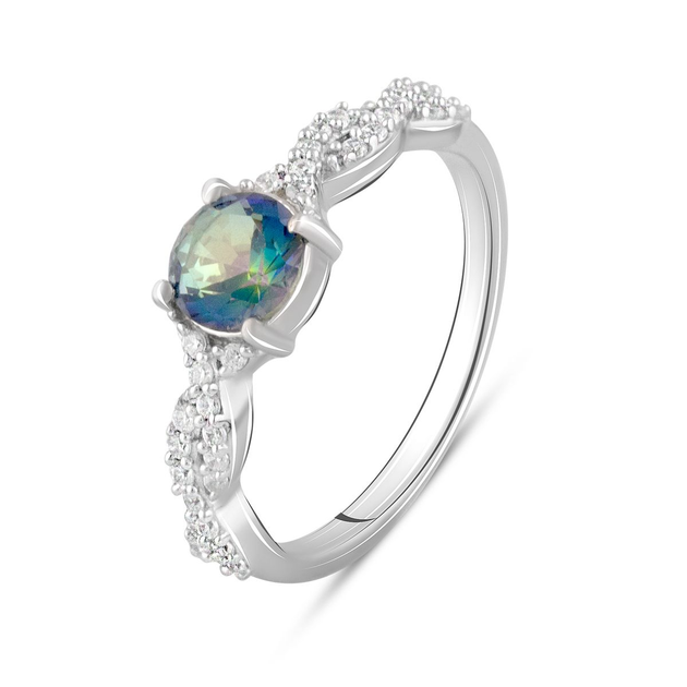 Серебряное кольцо с мистик топазом 1.103ct, вес изделия 2,28 гр ...