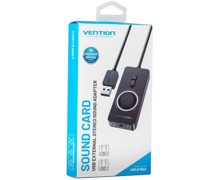 Звукова плата USB Vention Audio USB - 3х3,5 мм jack 0.15m Volume Control - изображение 2