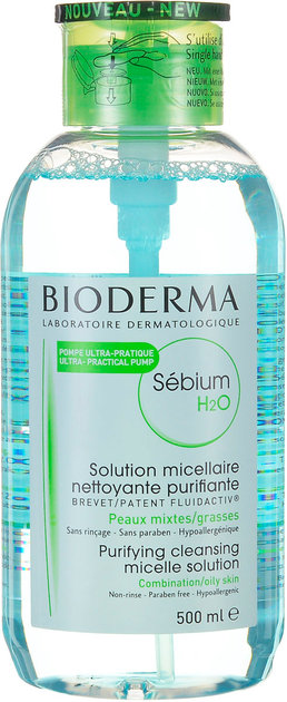 Płyn micelarny Bioderma Sebium H2O Pump 500 ml (3401396991830) - obraz 1