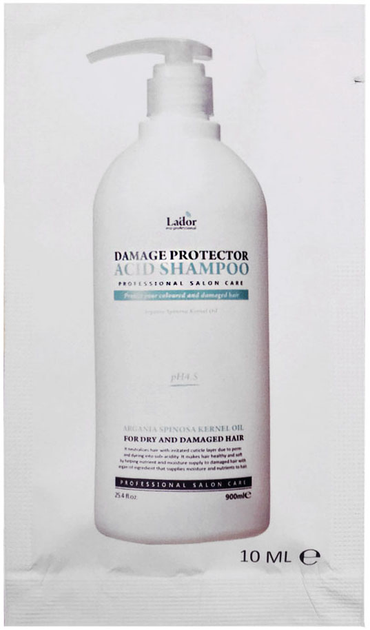 Акція на Набір шампунів-пробників La'dor Damage Protector Acid Shampoo Pouch Безлужних для пошкодженого волосся 10 мл 10 шт від Rozetka