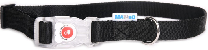 Нашийник для собак MATTEO зі світлодіодною пряжкою 20 мм 20-35 см Чорний (DLPMT1SOS0004) - зображення 1