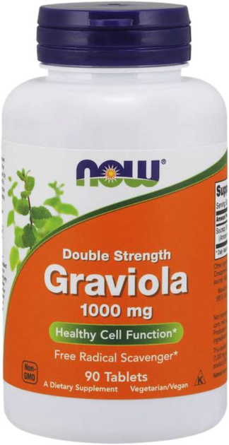 Suplement diety Now Foods Graviola 1000 mg 90 tabletek Wzmacnia Organizm (733739046932) - obraz 1