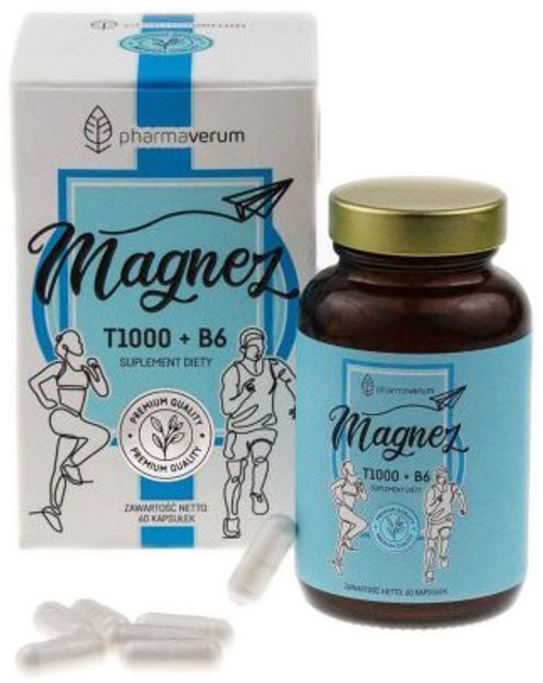Харчова добавка Pharmaverum Магній Т1000 60 капсул (5903641915038) - зображення 1
