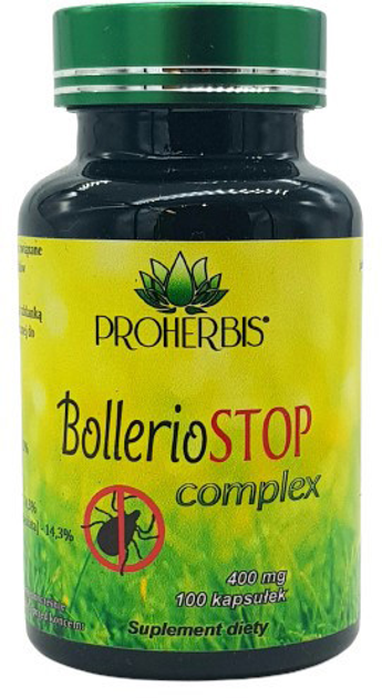 Харчова добавка Proherbis Bolleriostop Комплекс 400 мг 100 капсул (5902687157969) - зображення 1