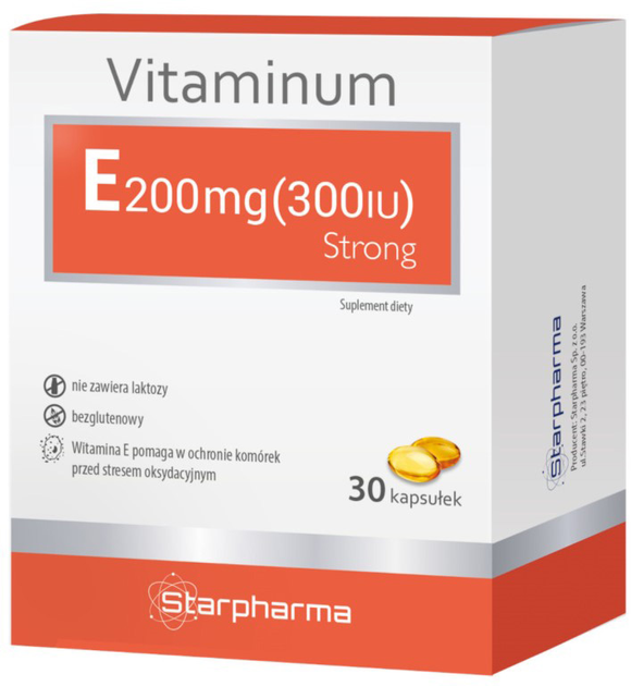 Starpharma Vitaminum E 200mg 30 kapsułek (5902989932325) - obraz 1