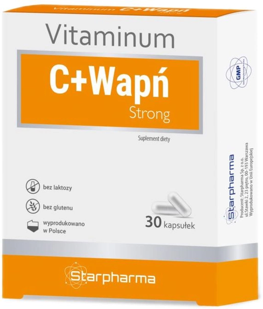 Starpharma Vitaminum C + Wapń Strong 30 kapsułek (5906874986943) - obraz 1