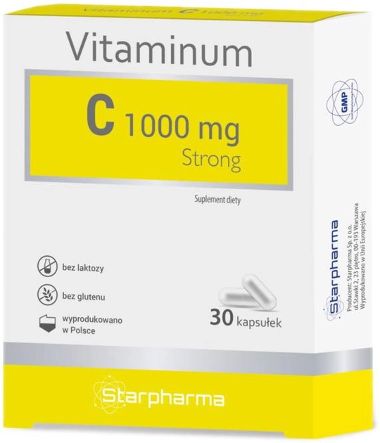 Starpharma Vitaminum C 1000mg Strong 30 kapsułek (5906874986950) - obraz 1