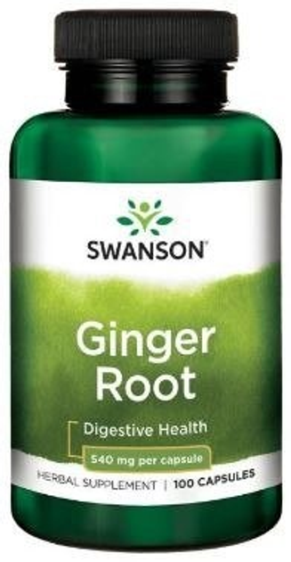 Харчова добавка Swanson Ginger 540 мг 100 капсул підтримує систему травлення (87614015354) - зображення 1