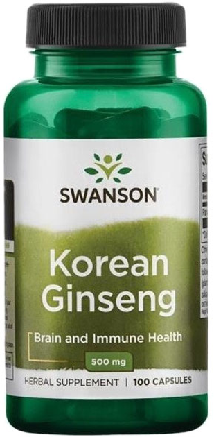Swanson Ginseng Żeń-Szeń Koreański 500mg 100 kapsułek (87614019697) - obraz 1