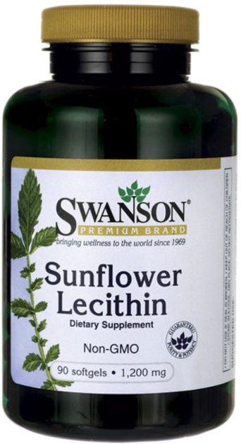 Харчова добавка Лецитин соняшнику Swanson 1200 мг 90 капсул (87614115832) - зображення 1
