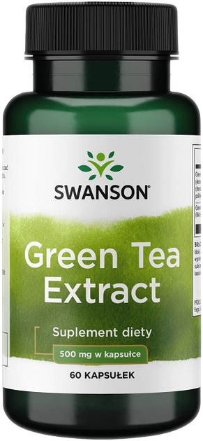 Swanson Green Tea Extract 500mg 60 kapsułek (87614140995) - obraz 1
