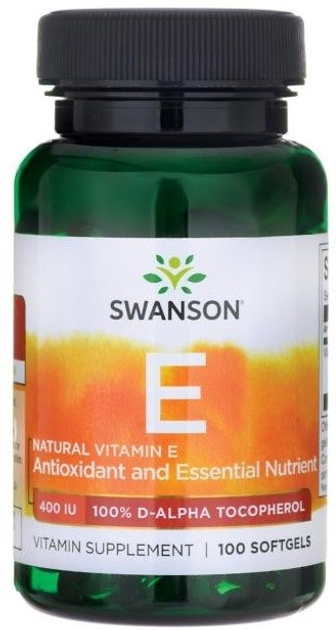 Харчова добавка Swanson Натуральний вітамін Е 400 МО 100 капсул (87614011400) - зображення 1