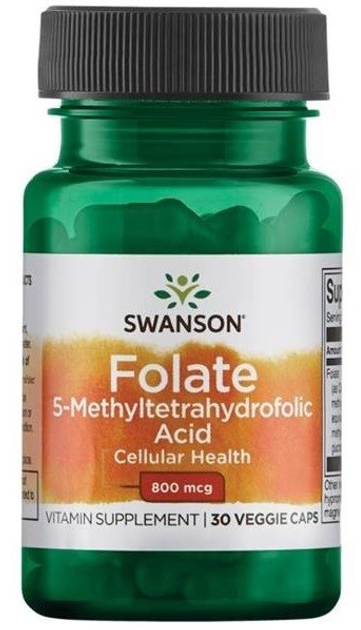 Харчова добавка Swanson Folian Quatrefolic 800 мг 30 капсул (87614027142) - зображення 1