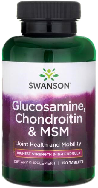 Харчова добавка Swanson Glucosamine Chondro MSM 120 таблеток (87614110097) - зображення 1